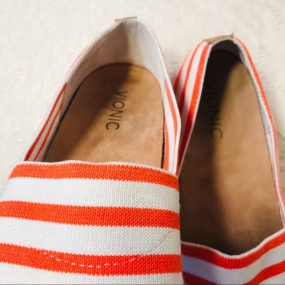 Vionic Valeri Espadrilles Orthopedic Striped Flats - Picture 3 of 9